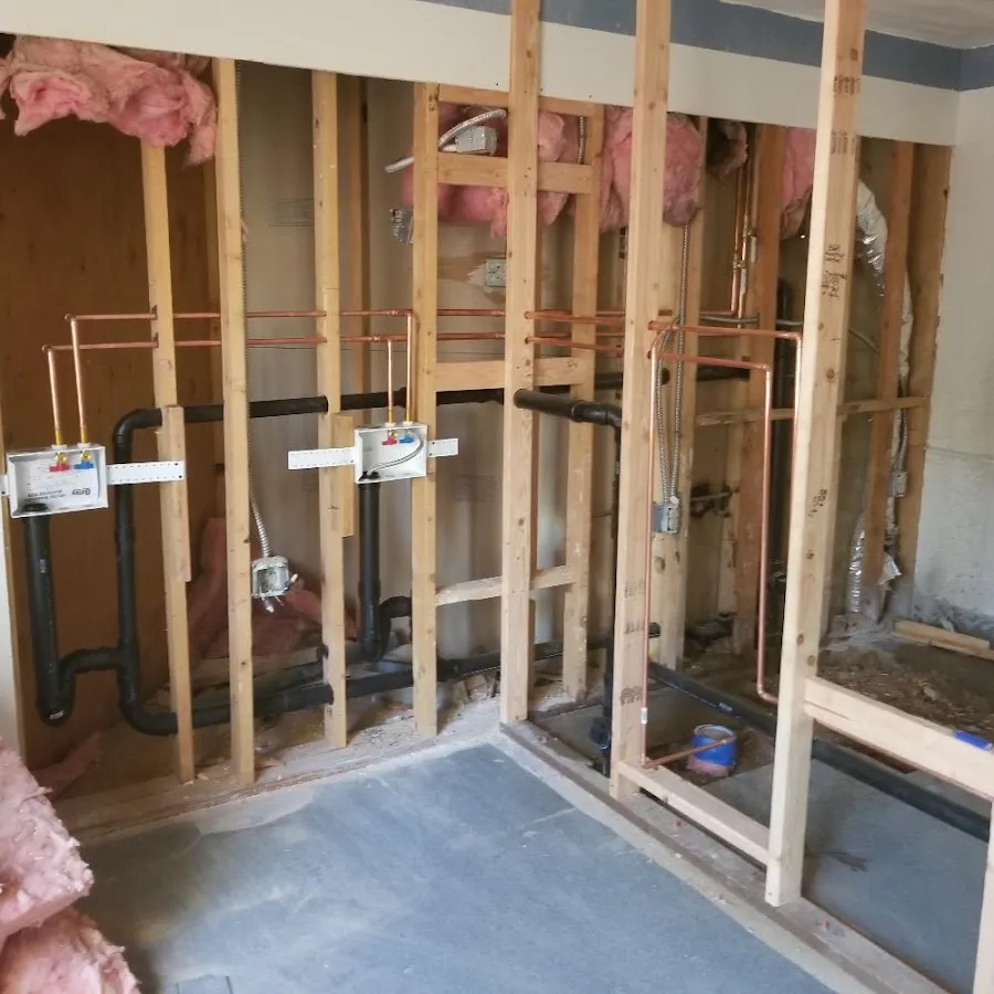 Copper pipe rough-in and plumbing installation in Arvin